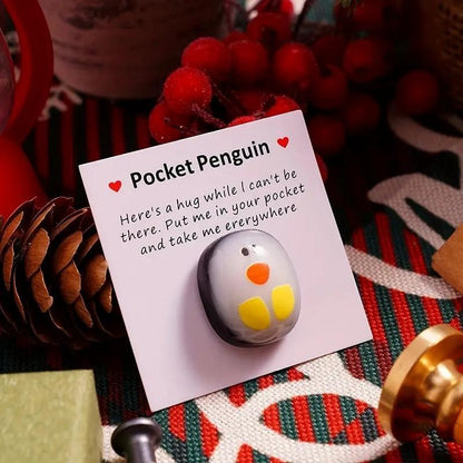 Mini Cute Pocket Penguin Hug Animal Decoration, 1 Count Glass Penguin Toy, Mini Penguin Ornament, Special Encourage Gifts, Summer Gifts