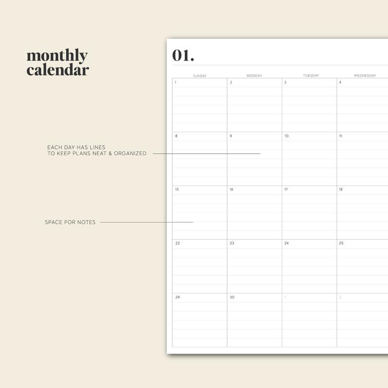 2025 Minimalist Planner - Navy