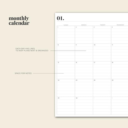 2025 Minimalist Planner - Navy