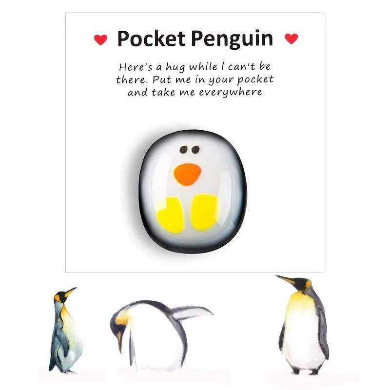 Mini Cute Pocket Penguin Hug Animal Decoration, 1 Count Glass Penguin Toy, Mini Penguin Ornament, Special Encourage Gifts, Summer Gifts